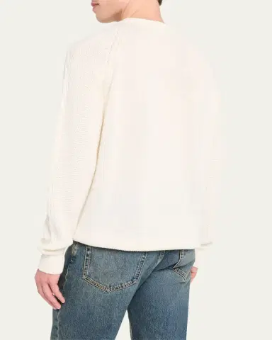 Bergdorf Goodman Men's Aran Linen-Cashmere Sweater | Thumbnail 3