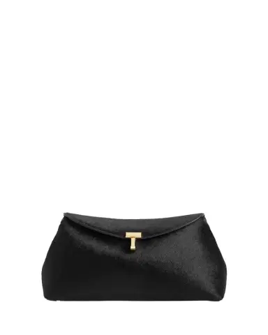 TOTEME T Lock Flap Horsehair Clutch Bag | Thumbnail 1 TOTEME T Lock Flap Horsehair Clutch Bag | Thumbnail 1