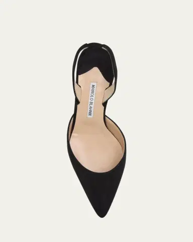 Manolo Blahnik Carolyne Kitten-Heel Halter Pumps | Thumbnail 5 Manolo Blahnik Carolyne Kitten-Heel Halter Pumps | Thumbnail 5