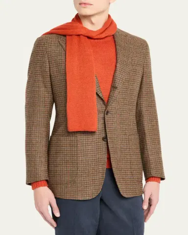 Anderson & Sheppard Men's Muskox Knitted Scarf | Thumbnail 8 Anderson & Sheppard Men's Muskox Knitted Scarf | Thumbnail 8