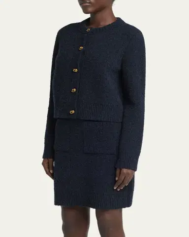 Bottega Veneta Knot-Button Boucle Knit Cardigan | Thumbnail 4