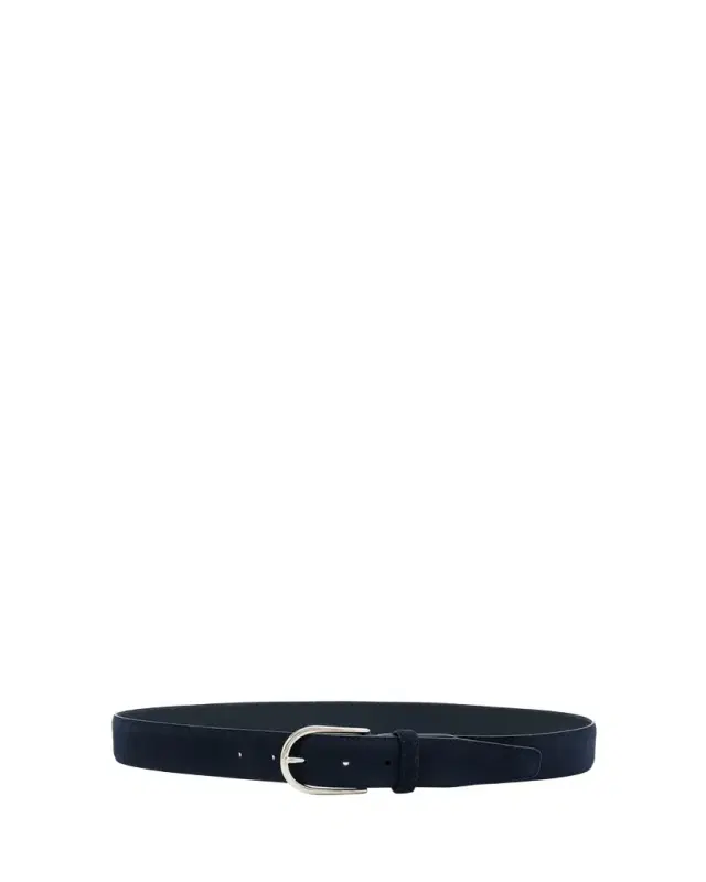Brioni Men's Suede Round-Buckle Belt