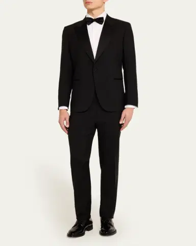 Zegna Men's Wool-Mohair Solid Tuxedo | Thumbnail 2 Zegna Men's Wool-Mohair Solid Tuxedo | Thumbnail 2