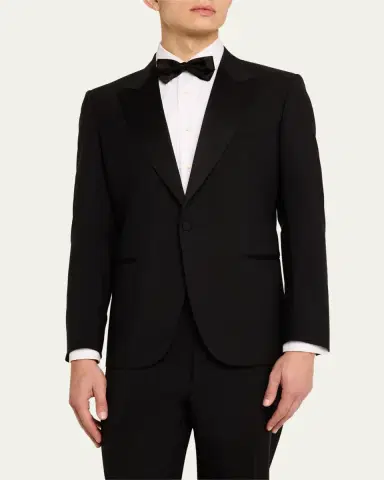 Zegna Men's Wool-Mohair Solid Tuxedo | Thumbnail 4 Zegna Men's Wool-Mohair Solid Tuxedo | Thumbnail 4