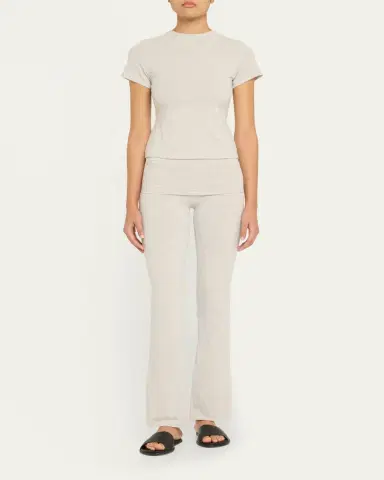 SKIMS Cotton Jersey Foldover Flare-Leg Pants | Thumbnail 2