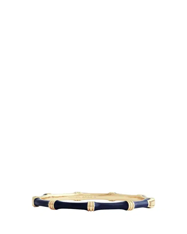 Anabel Aram Jewelry Bamboo Enameled Hinged Bangle