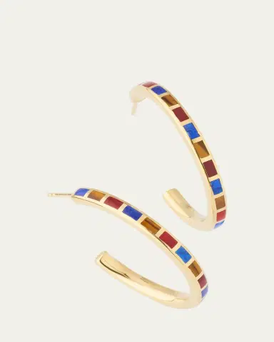 Jan Leslie Dash Rectangle Gemstone Hoop Earrings | Thumbnail 3 Jan Leslie Dash Rectangle Gemstone Hoop Earrings | Thumbnail 3