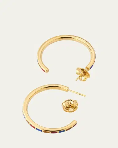 Jan Leslie Dash Rectangle Gemstone Hoop Earrings | Thumbnail 4 Jan Leslie Dash Rectangle Gemstone Hoop Earrings | Thumbnail 4