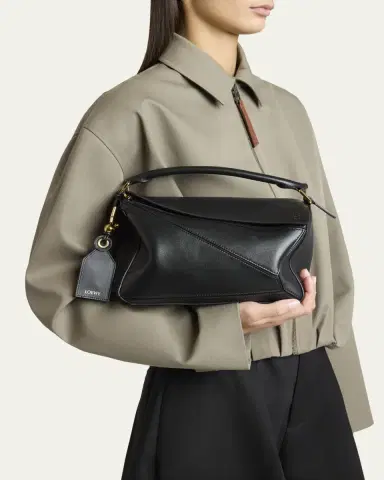 LOEWE Puzzle Elevated Small Top-Handle Bag in Leather | Thumbnail 2