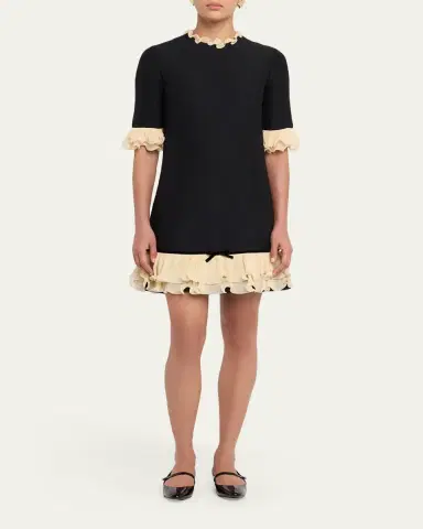 Valentino Garavani Ruffle Silk Crepe Mini Dress | Thumbnail 2 Valentino Garavani Ruffle Silk Crepe Mini Dress | Thumbnail 2