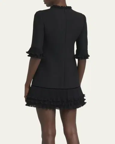 Valentino Garavani Ruffle Silk Crepe Mini Dress | Thumbnail 7 Valentino Garavani Ruffle Silk Crepe Mini Dress | Thumbnail 7