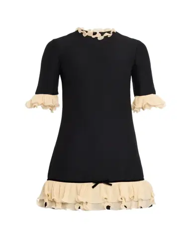 Valentino Garavani Ruffle Silk Crepe Mini Dress | Thumbnail 1 Valentino Garavani Ruffle Silk Crepe Mini Dress | Thumbnail 1