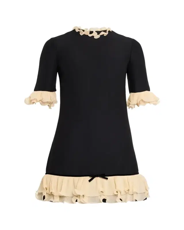 Valentino Garavani Ruffle Silk Crepe Mini Dress