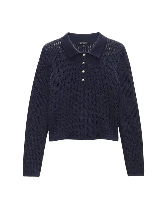 rag & bone Viola Long-Sleeve Polo Top