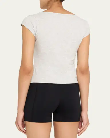Skims Scoop-Neck Cotton Jersey Tee | Thumbnail 3