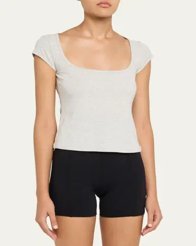 Skims Scoop-Neck Cotton Jersey Tee | Thumbnail 4
