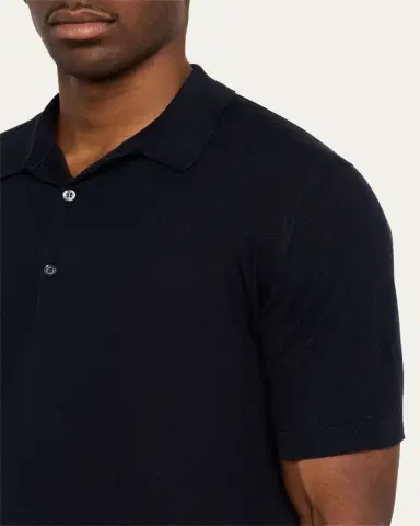 John Smedley Men's Roth Cotton Polo Shirt | Thumbnail 5