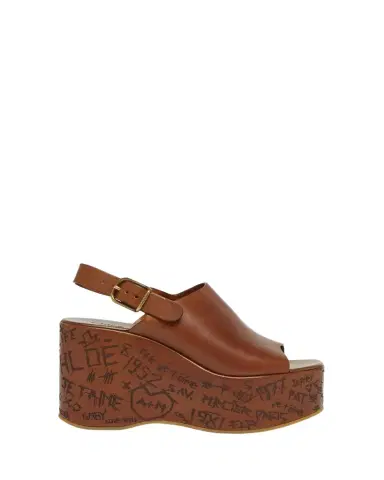 Chloé Maxime Leather Slingback Platform Sandals | Thumbnail 1 Chloé Maxime Leather Slingback Platform Sandals | Thumbnail 1