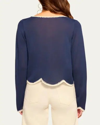 Ramy Brook Tara Crochet-Trim Cardigan | Thumbnail 2