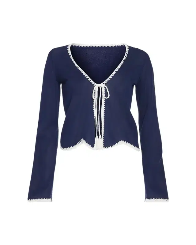 Tara Crochet-Trim Cardigan