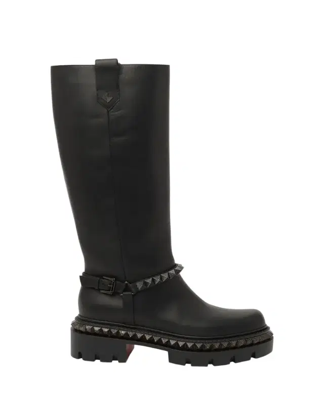 Christian Louboutin Marinetta Pyraclou Leather Knee-High Boots
