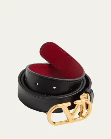 Valentino Garavani VLogo Signature Reversible Leather Belt, 30mm | Thumbnail 2