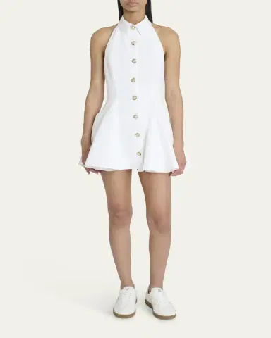 Balmain Halter Popeline Fit-&-Flare Mini Shirtdress | Thumbnail 2 Balmain Halter Popeline Fit-&-Flare Mini Shirtdress | Thumbnail 2