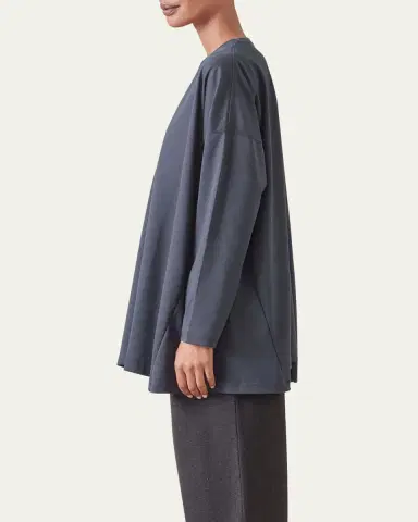 Eskandar Side-Paneled V-Neck T-Shirt (Long Length) | Thumbnail 7 Eskandar Side-Paneled V-Neck T-Shirt (Long Length) | Thumbnail 7