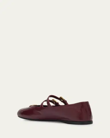 Prada Nappa Leather Double-Strap Triangle Logo Ballerina Flats | Thumbnail 2 Prada Nappa Leather Double-Strap Triangle Logo Ballerina Flats | Thumbnail 2
