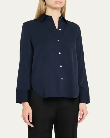 Vince Classic Button-Front Blouse | Thumbnail 12