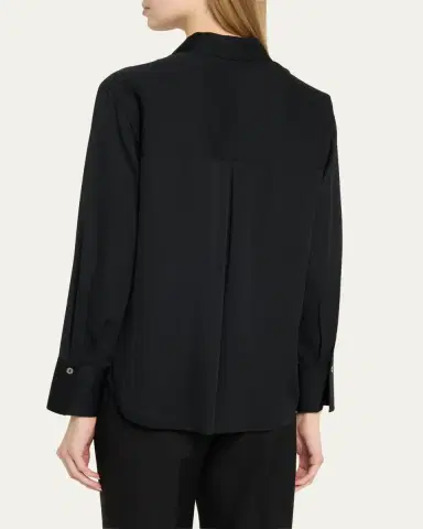 Vince Classic Button-Front Blouse | Thumbnail 3