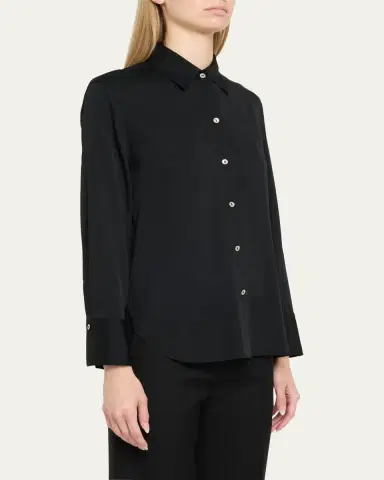 Vince Classic Button-Front Blouse | Thumbnail 4