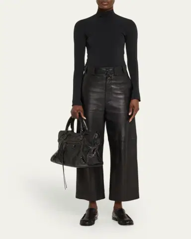 Balenciaga Le City Medium Crinkled Leather Top-Handle Bag | Thumbnail 5 Balenciaga Le City Medium Crinkled Leather Top-Handle Bag | Thumbnail 5