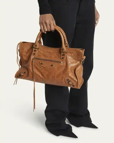 Balenciaga Le City Medium Crinkled Leather Top-Handle Bag | Thumbnail 6 Balenciaga Le City Medium Crinkled Leather Top-Handle Bag | Thumbnail 6