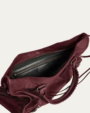 Balenciaga Le City Medium Crinkled Leather Top-Handle Bag | Thumbnail 9 Balenciaga Le City Medium Crinkled Leather Top-Handle Bag | Thumbnail 9