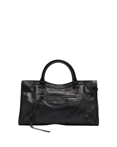Balenciaga Le City Medium Crinkled Leather Top-Handle Bag | Thumbnail 1 Balenciaga Le City Medium Crinkled Leather Top-Handle Bag | Thumbnail 1