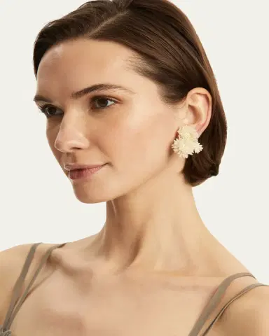 Oscar de la Renta Pom-Pom Flower Stud Earrings | Thumbnail 6