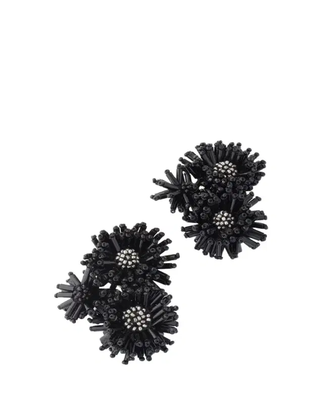Oscar de la Renta Pom-Pom Flower Stud Earrings