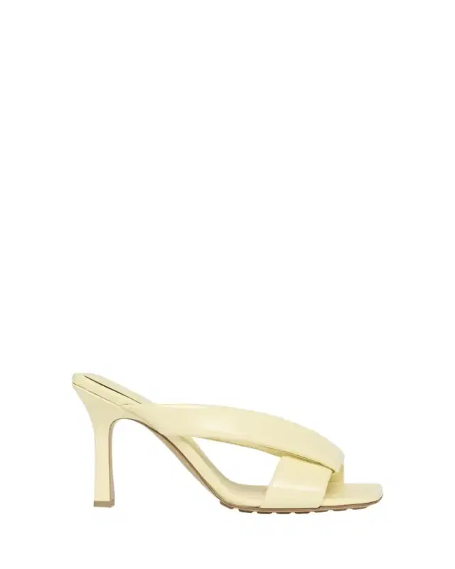 Criss Cross Padded Leather Slide Sandals