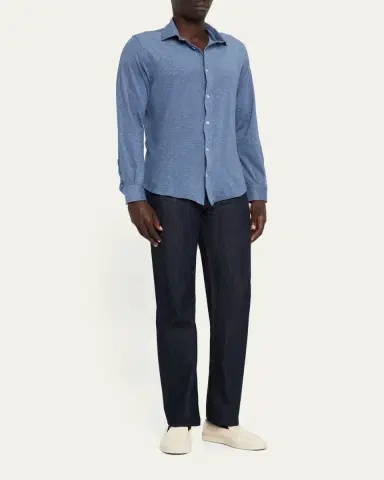 Fedeli Men's Heathered Pique Sport Shirt | Thumbnail 2