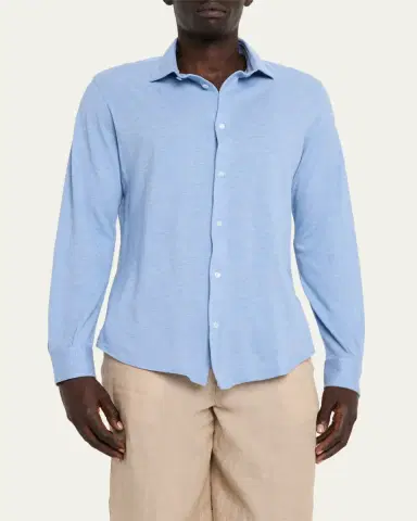Fedeli Men's Heathered Pique Sport Shirt | Thumbnail 12