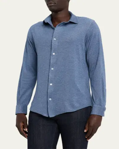 Fedeli Men's Heathered Pique Sport Shirt | Thumbnail 4