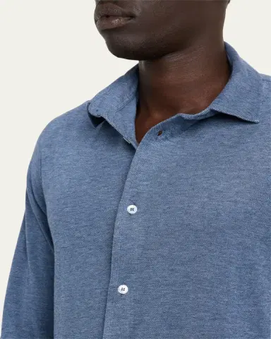 Fedeli Men's Heathered Pique Sport Shirt | Thumbnail 5