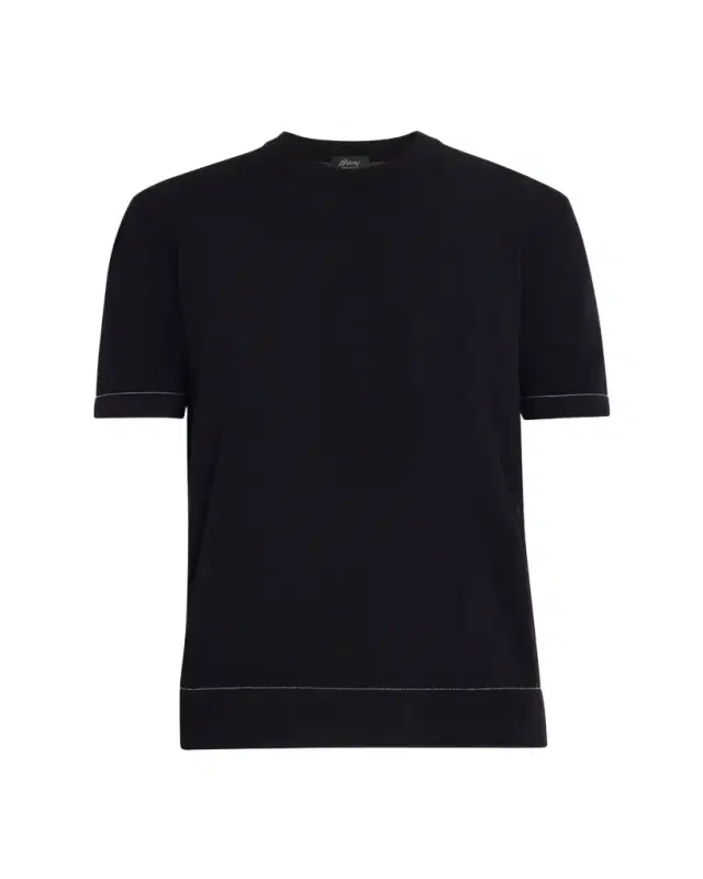 Men's Sea Island Cotton Short-Sleeve Crewneck Sweater