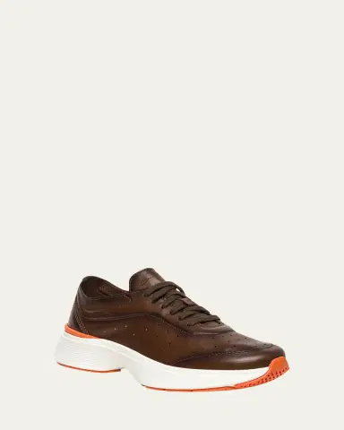 Santoni Men's Bounce Lambskin Runner Sneakers | Thumbnail 4 Santoni Men's Bounce Lambskin Runner Sneakers | Thumbnail 4