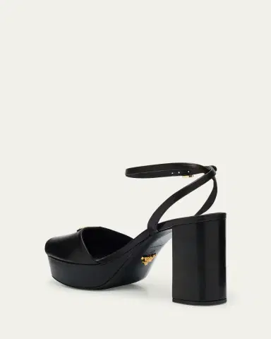 Prada Nappa Triangle Peep-Toe Platform Sandals | Thumbnail 4 Prada Nappa Triangle Peep-Toe Platform Sandals | Thumbnail 4
