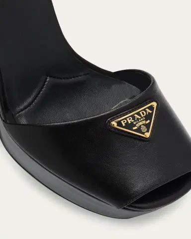 Prada Nappa Triangle Peep-Toe Platform Sandals | Thumbnail 5 Prada Nappa Triangle Peep-Toe Platform Sandals | Thumbnail 5