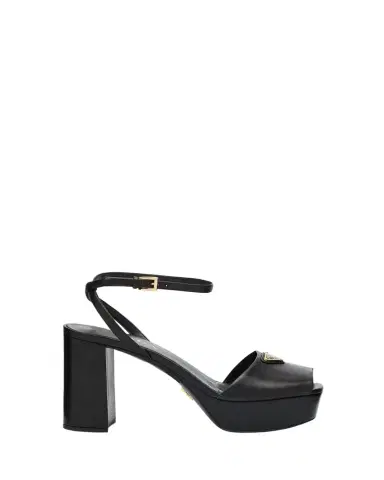 Prada Nappa Triangle Peep-Toe Platform Sandals | Thumbnail 1 Prada Nappa Triangle Peep-Toe Platform Sandals | Thumbnail 1