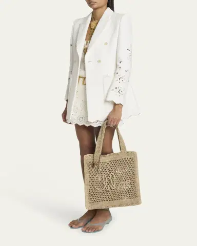 Chloé Summer Banana Tote Bag in Crochet Fabric | Thumbnail 5 Chloé Summer Banana Tote Bag in Crochet Fabric | Thumbnail 5