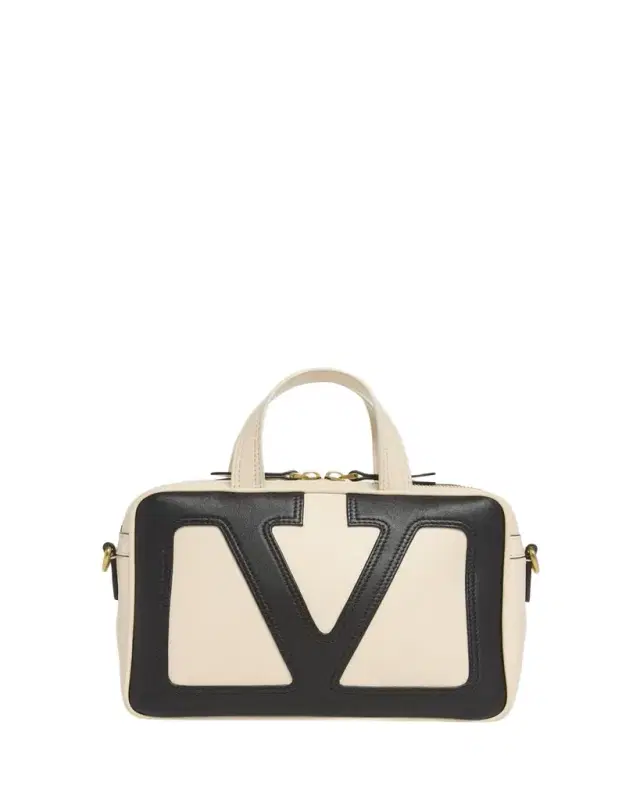 Viva Superstar Small VLOGO Leather Duffle Top-Handle Bag